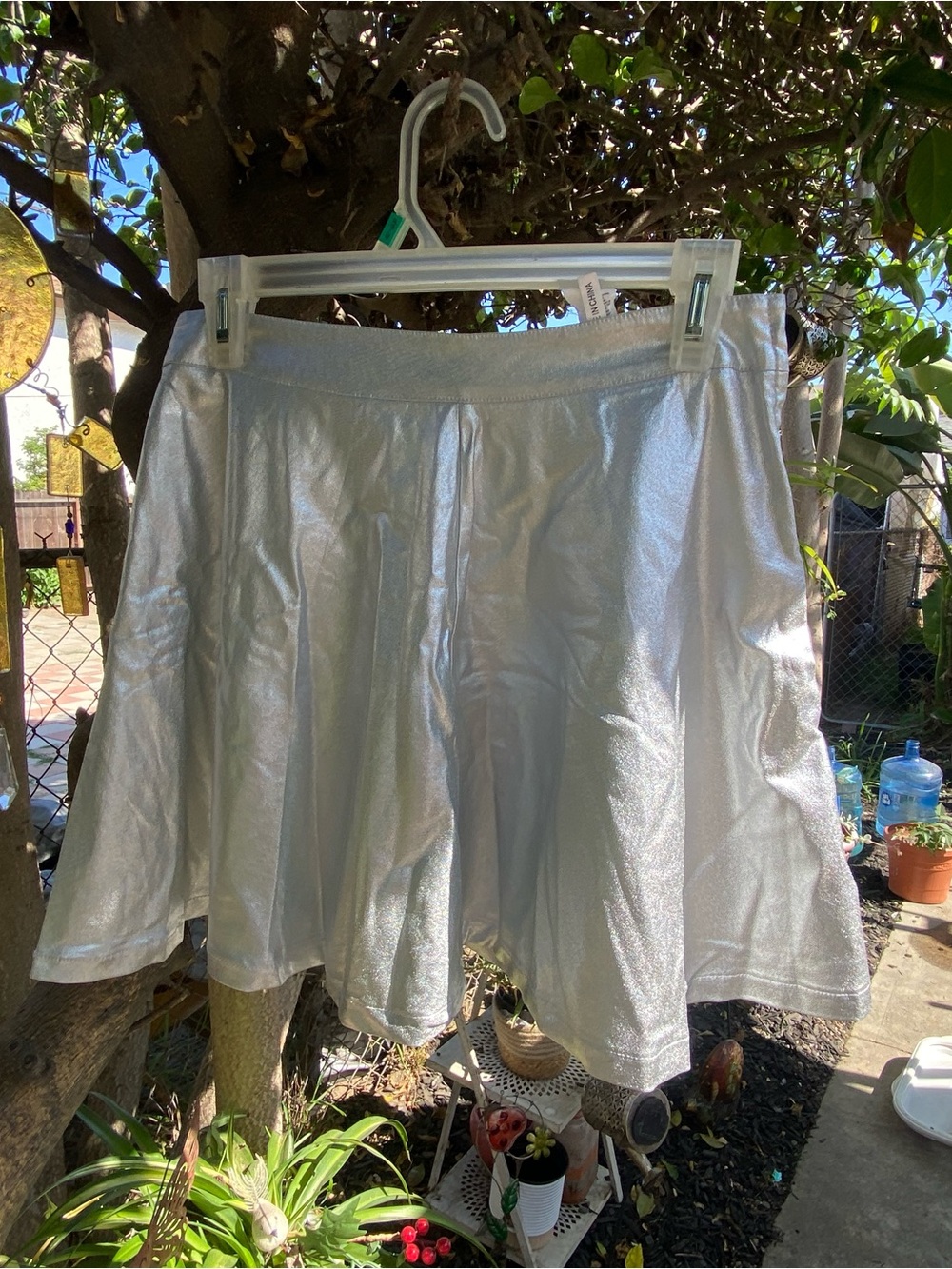 Silver Metallic Mini Dress Skirt
